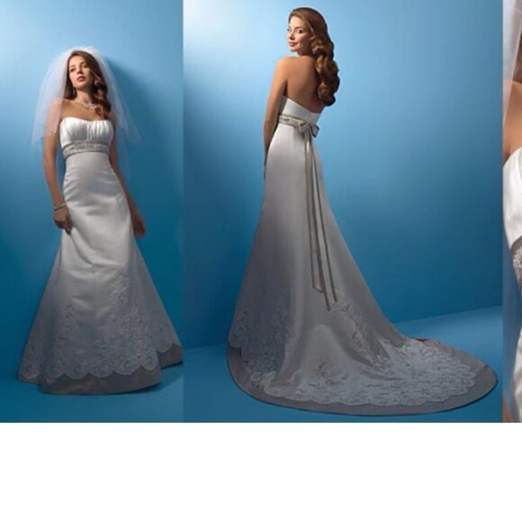 Nwt Wedding Dress By Alfred Angelo Size Medium - Picture 1 of 4